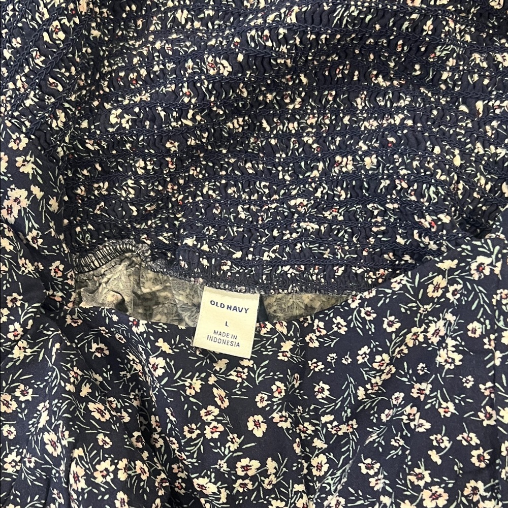 Old Navy Navy Blue Floral Jumpsuit - Picture 2 of 2